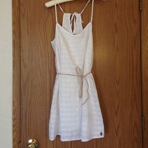 White Volcom skater dress with tie