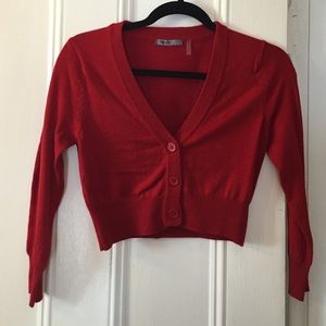 Crop cardigan - red
