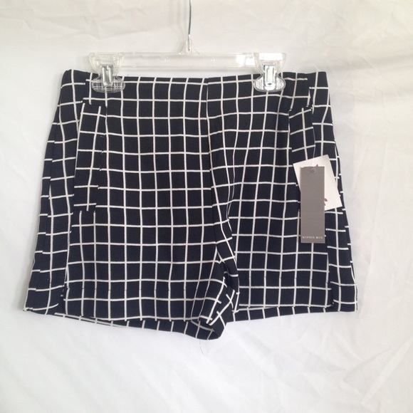 NWT Black & White Grid High Waisted Shorts