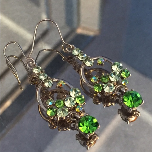 Rhinestone drop earrings.