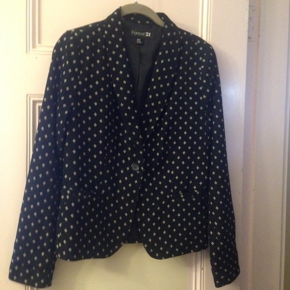 Black print blazer