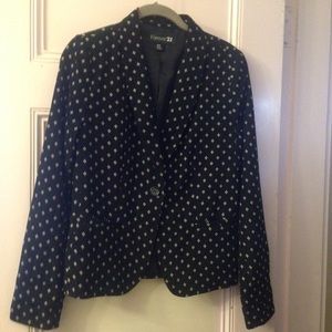 Black print blazer