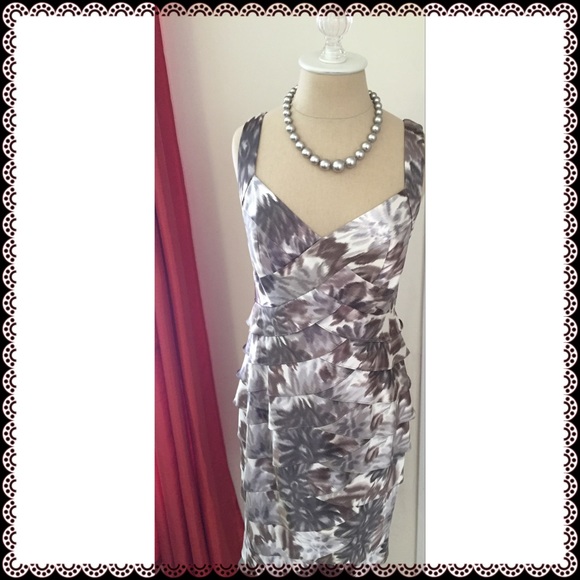 London Times Gray Dress- Sz-8