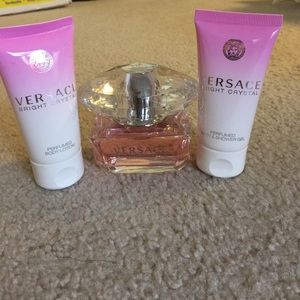 Versace BrightCrystal perfume, lotion,bath gel set