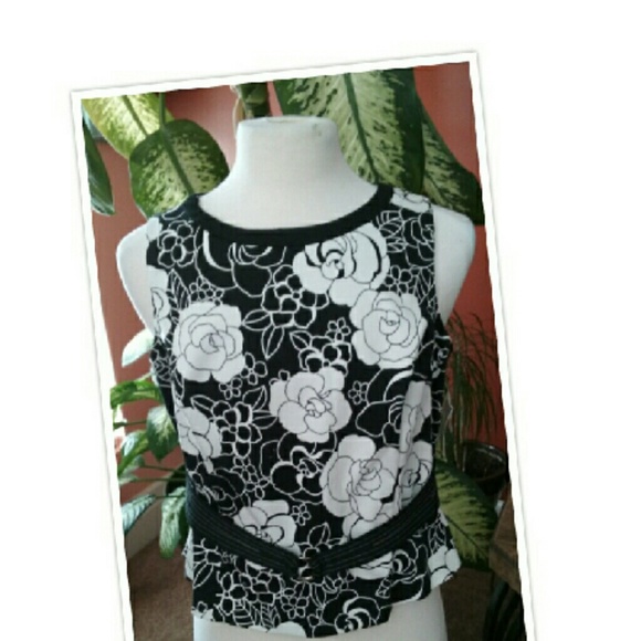 Black & White Floral Top
