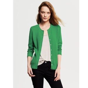 Banana Republic green cardigan.