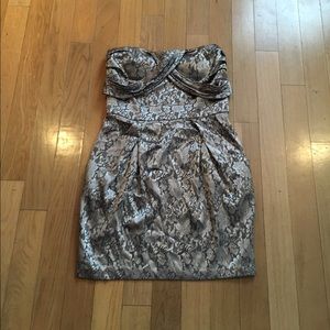 LAST CHANCE: Gold and Grey Floral Lace Dress