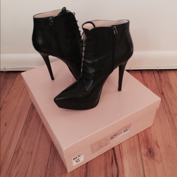 Prada Nib Leather Lace Boots