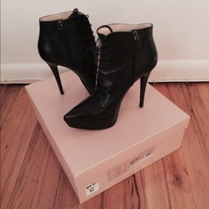 Prada Nib Leather Lace Boots