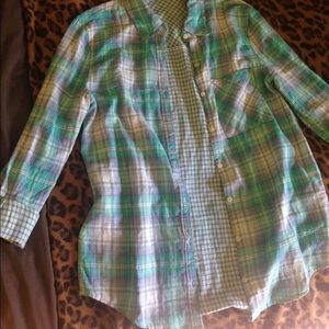 Green/Blue Plaid Shirt