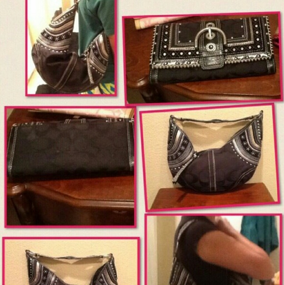 Black Coach Shoulderbag Special Edition w/ wallet