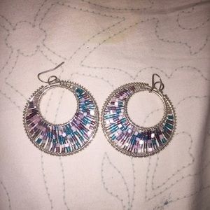 Beaded Small Hoop Earrings!!