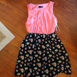 Pink and flowered dress