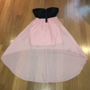 LAST CHANCE: Black and pink high low dress