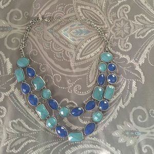 Teal and Navy Statement Necklace