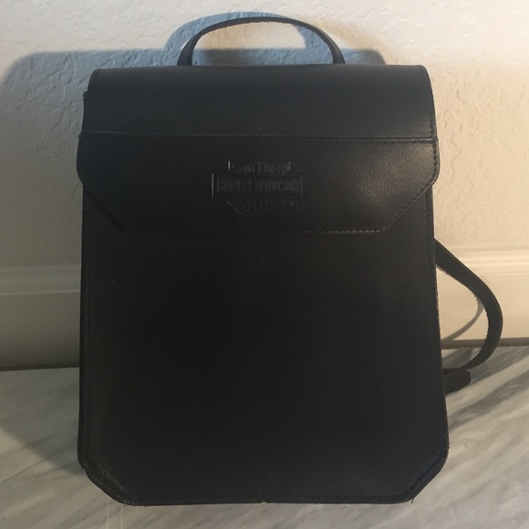 harley davidson leather backpack