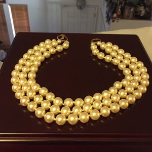 Tripple Strand Faux Pearls