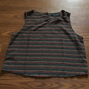 Stripped Crop Top with Cut Out Back