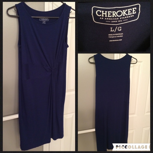 Cherokee - navy blue sheath dress, size L - NWOT