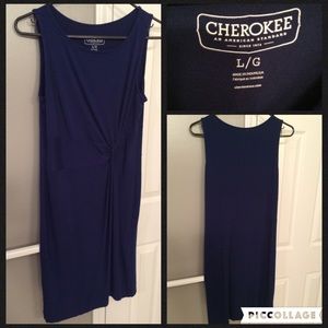 Cherokee - navy blue sheath dress, size L - NWOT