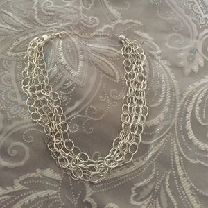 Silver Links Statement Necklace