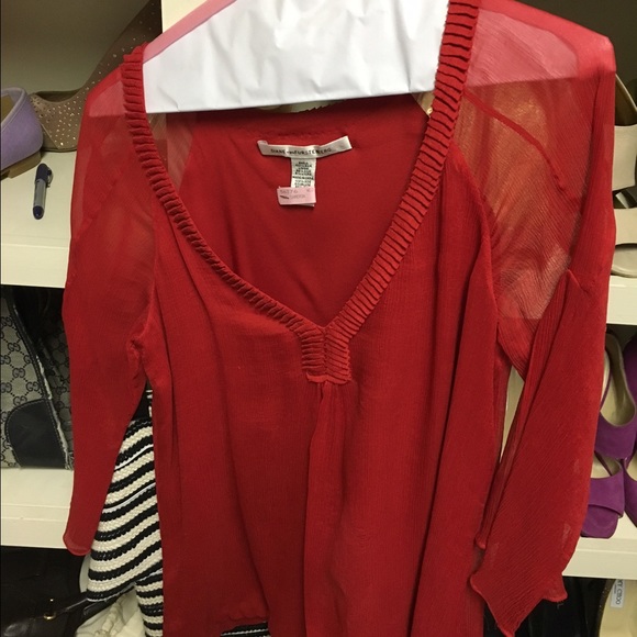 DVF red blouse