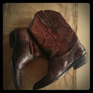 Brass plum cowboy boots