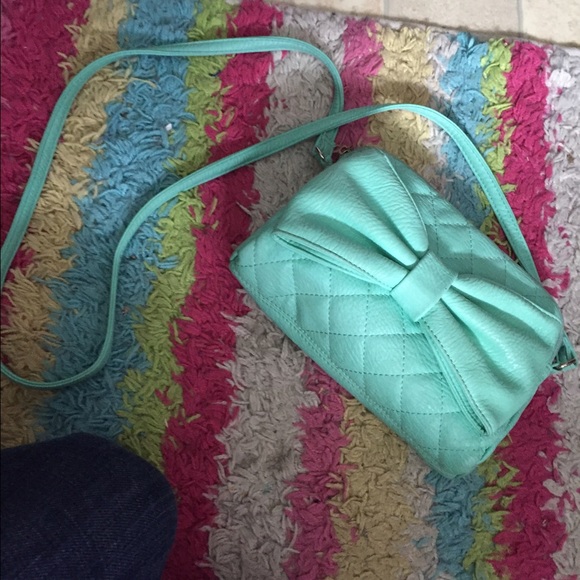 Teal bow cross body from forever 21