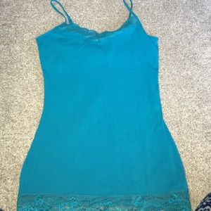 Teal express lace camisole