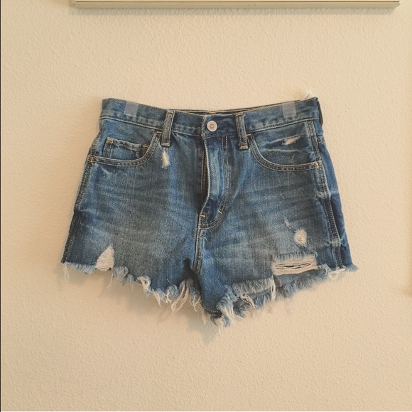 high rise denim festival shorts