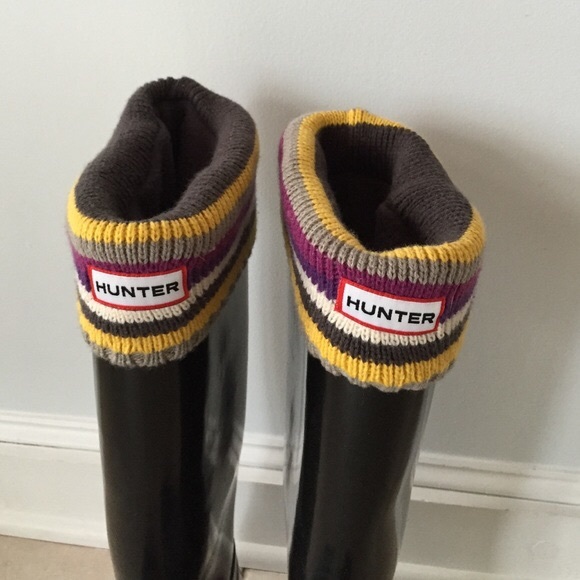 hunter boot socks grey stripes