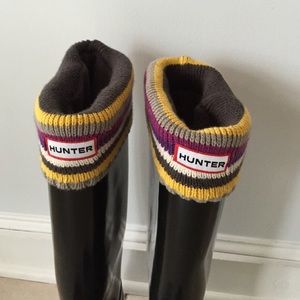 hunter boot socks grey stripes