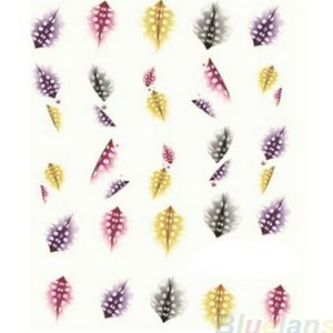 Feather water decal nail stickers