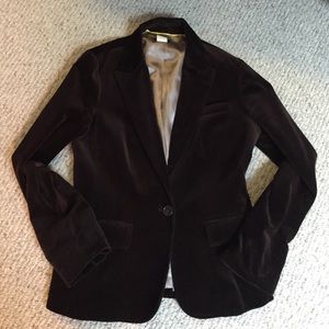 Rich Chocolate Brown Velvet J. Crew Blazer