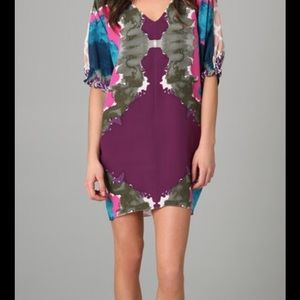 Tibi Printed Silk Dress