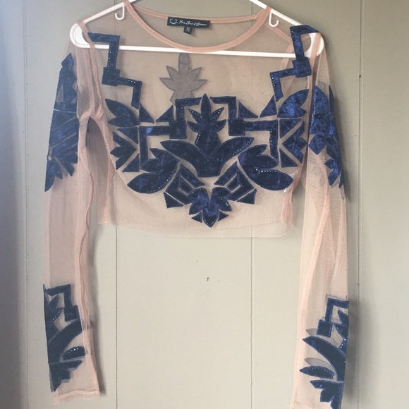 For Love & Lemons Vienna Blue Top - Picture 2 of 4