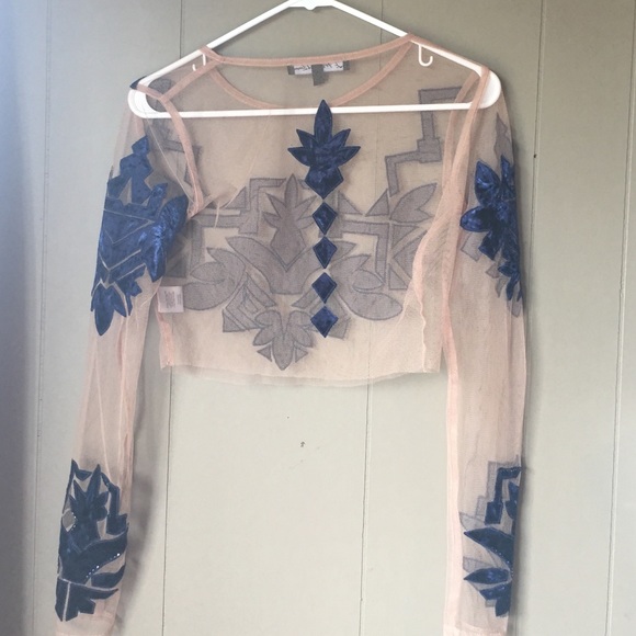 For Love & Lemons Vienna Blue Top - Picture 3 of 4