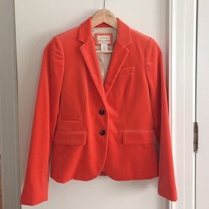 Bright coral velvet blazer , 00 brand new Jcrew