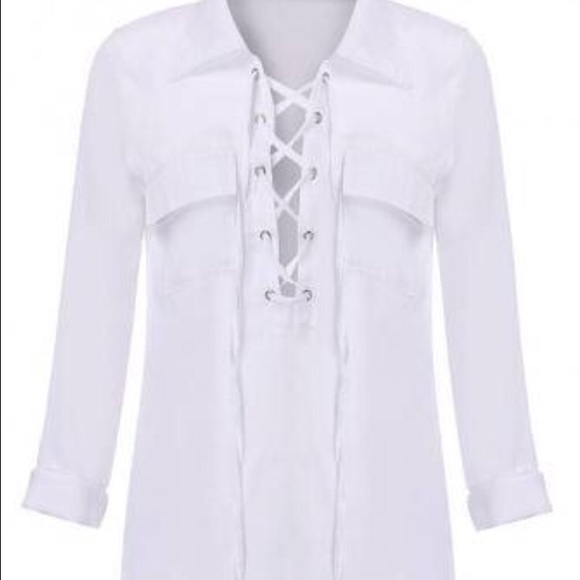 Long sleeve open blouse - Picture 2 of 3