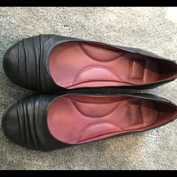 D-Segno Black Leather Ballet Flats size 8