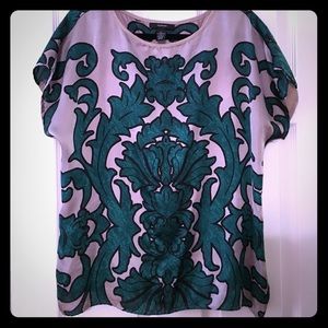 Alfani Green & Tan Blouse