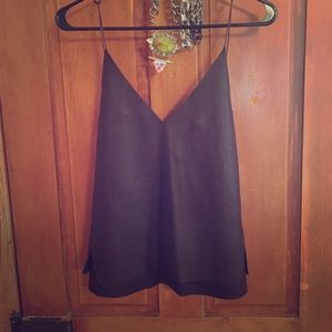 Zara espresso leather like tank top Small