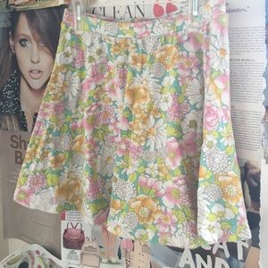 F21 floral skater skirt