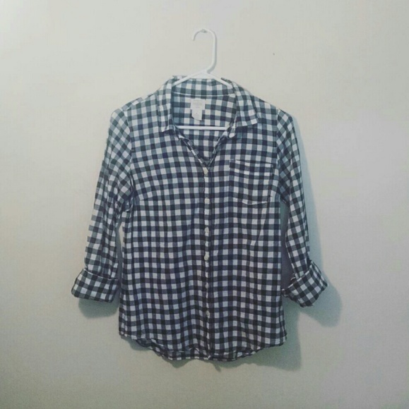 J. Crew Perfect Shirt Button Down in Mini Gingham