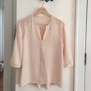 Silk dusty pink top, xs new by cooper and Ella