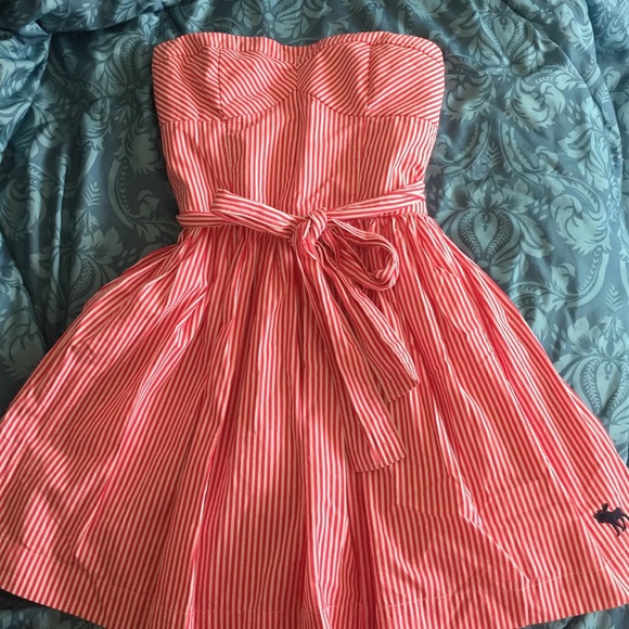 Red and white striped Abercrombie Fitch dress