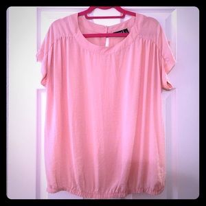 A.N.A Pink Gathered Bottom Blouse