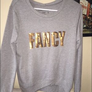 Grey Sweater with gold sequins