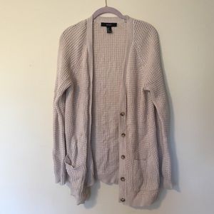 F21 cream cardigan