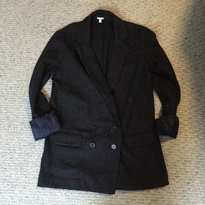 J. Crew Charcoal Wool double breasted blazer